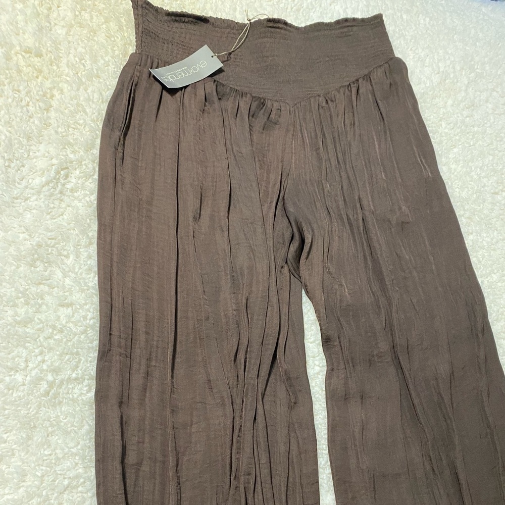NY&C Eva.mendes chocolate brown parachute pants